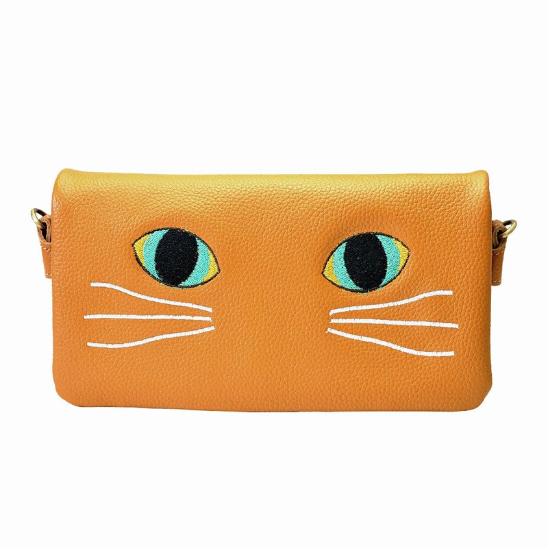 ミネット 可愛いネコ刺繍のお財布ポシェット 猫 雑貨 2WAY ショルダー