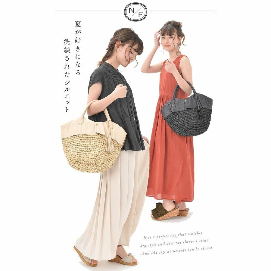 新品　FLEUR かごバッグ メゾン ド フルール Maison de FLEUR メイズフリルハンドルリボンSカゴ