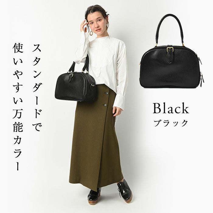 ロロ・ゴート・ミディアム 山羊革 ボストンバッグ レディース 斜めがけ